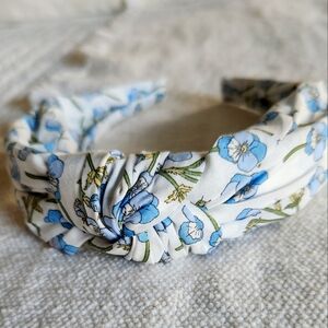 Floral Blue and White Headband J Crew